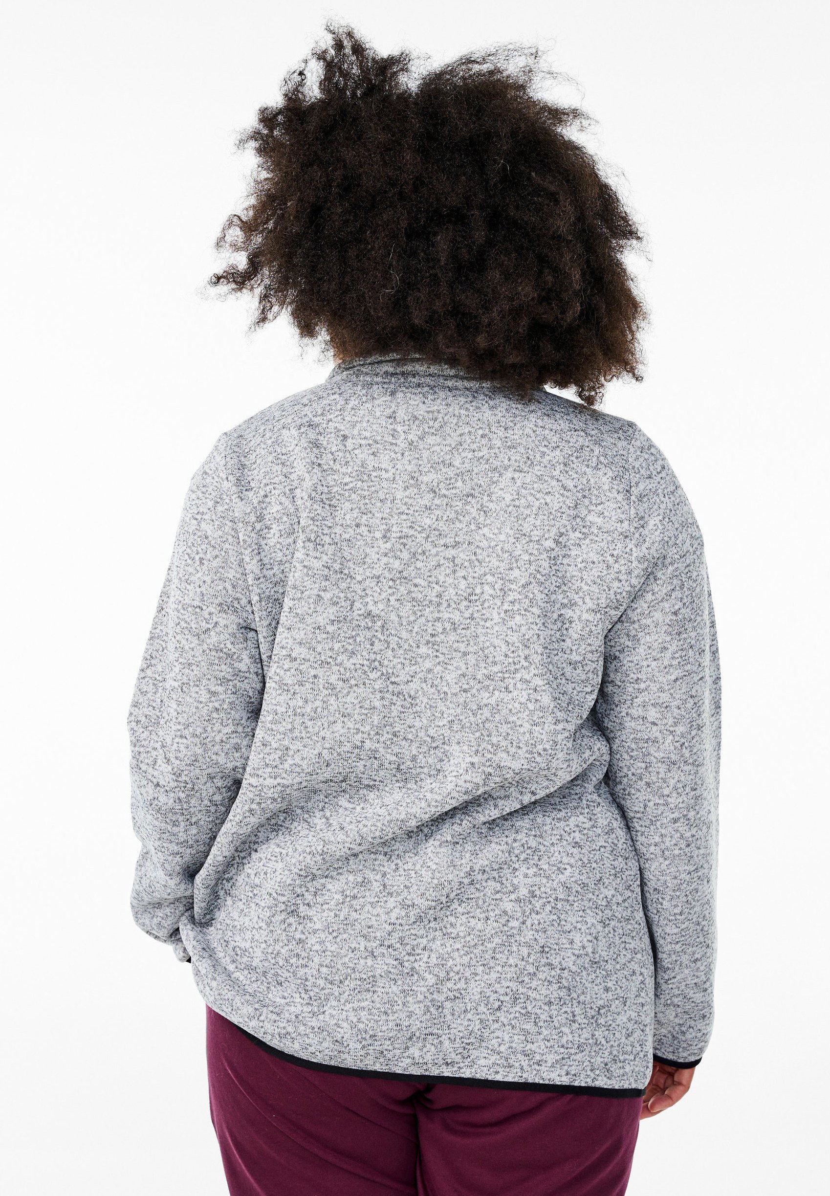 Active by Zizzi MIT HOHEM KRAGEN UND REISSVERSCHLUSS - Zip-up sweatshirt - light grey melange
