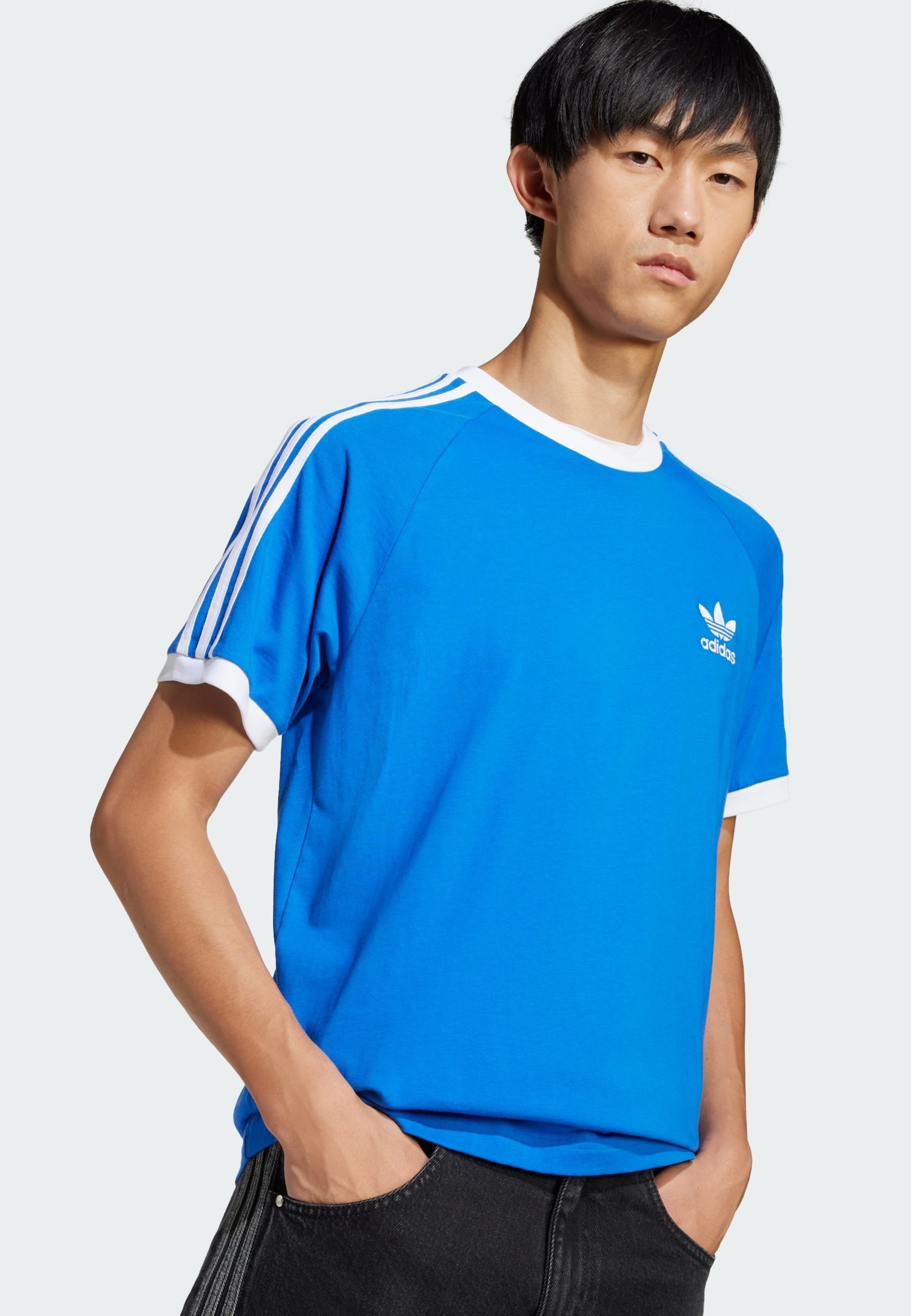 T-shirt adidas Originals à rayures - Imprimé - bleu