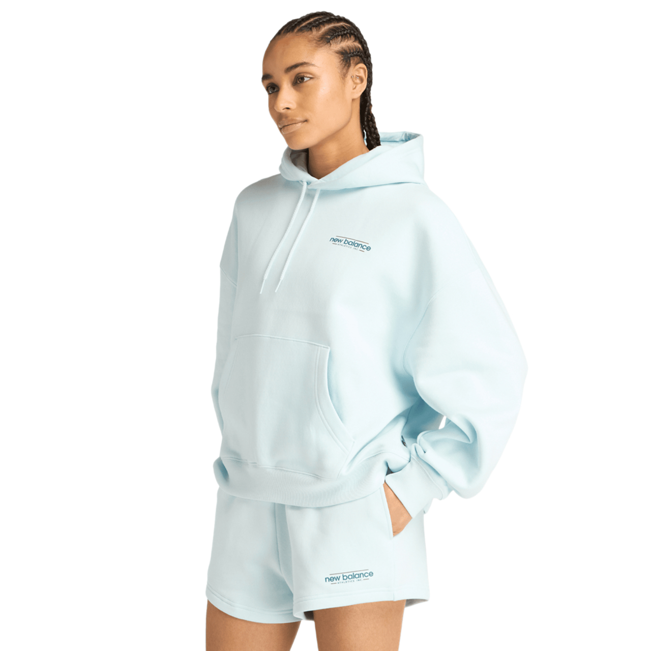 New Balance Újragondolt Fleece Túlméretezett Kapucnis Pulóver