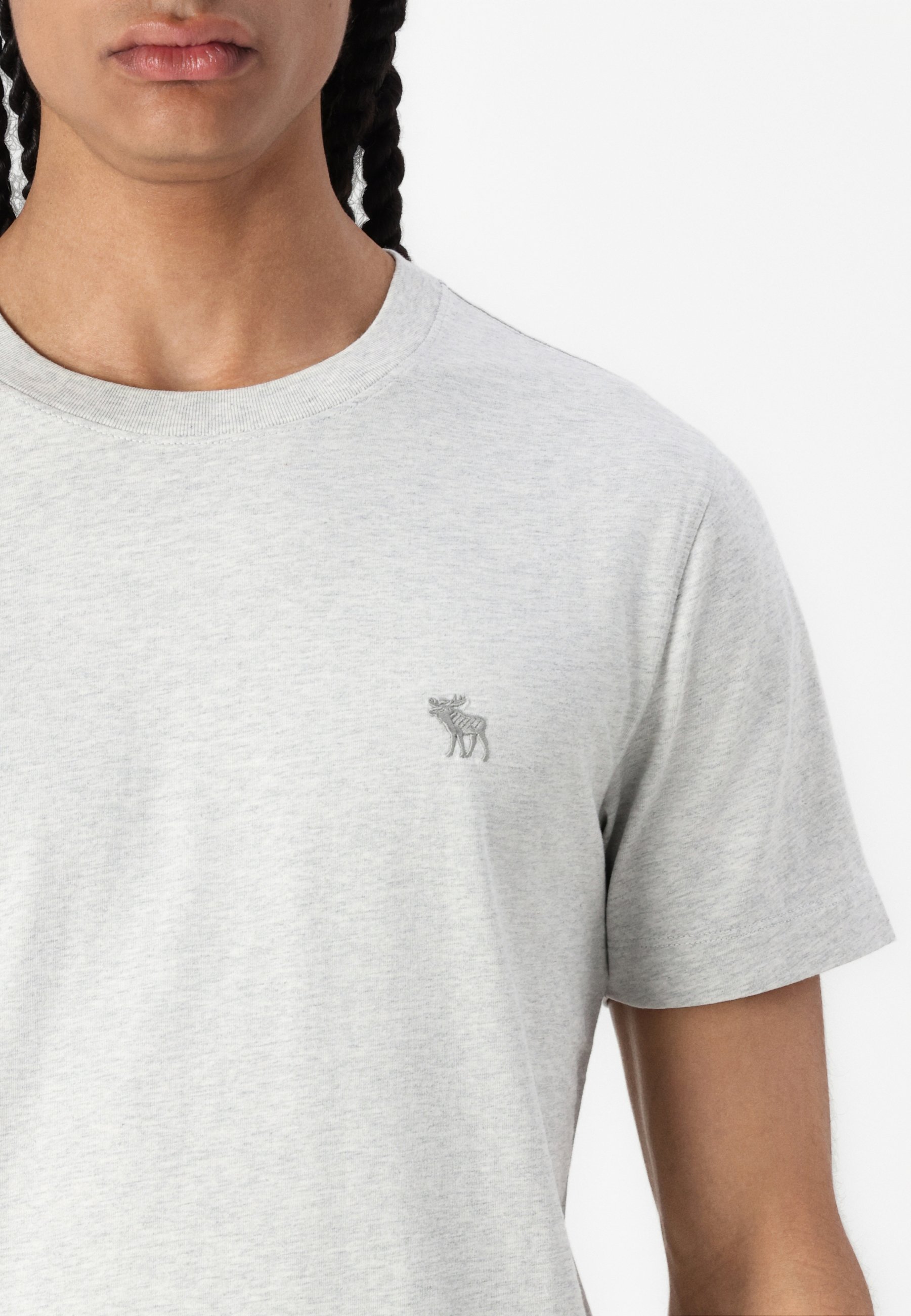 Abercrombie & Fitch PUFFY MOOSE ICON CREW - Basic T-shirt - grijs