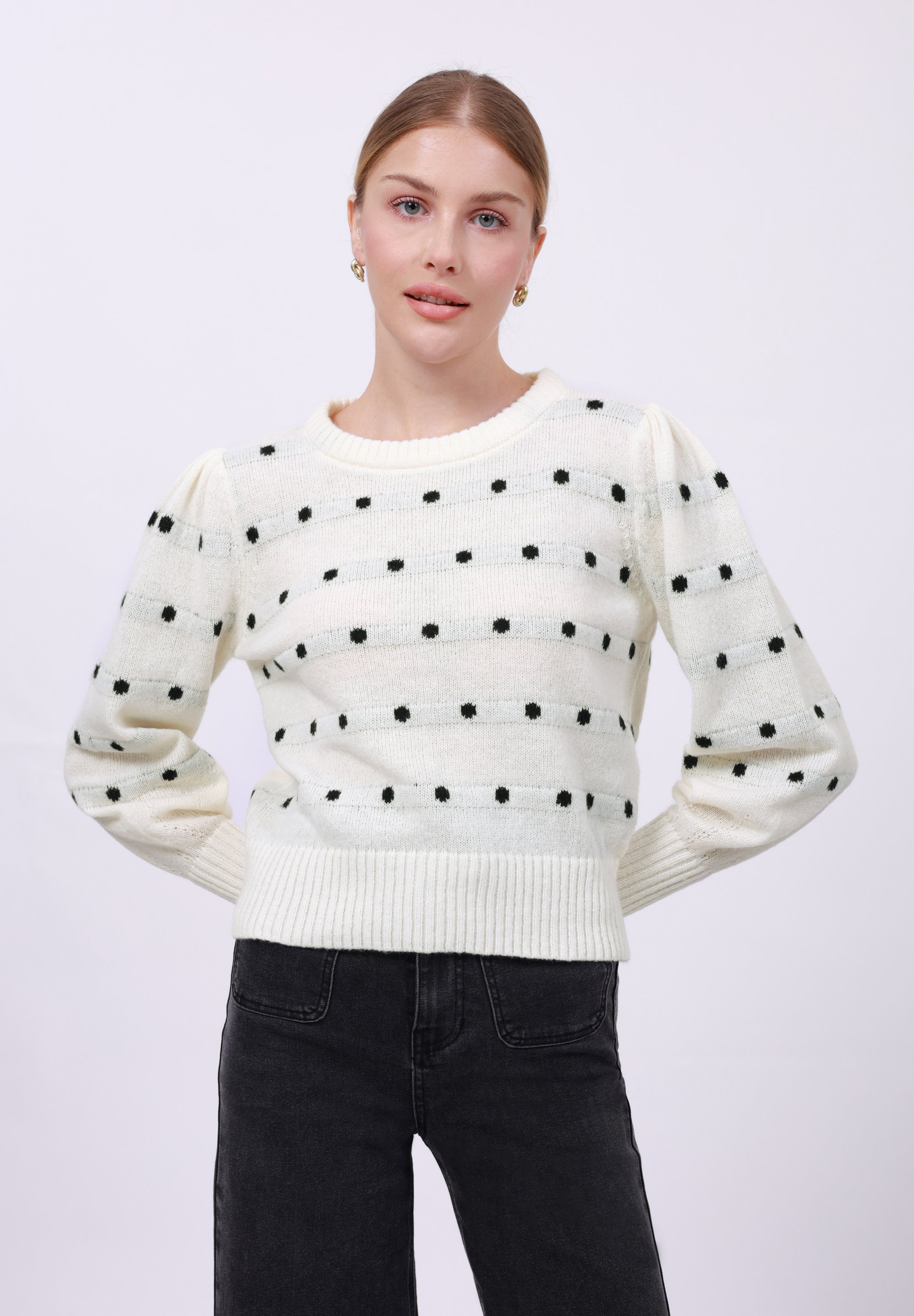 Anna Field Pullover - ecru/schwarz