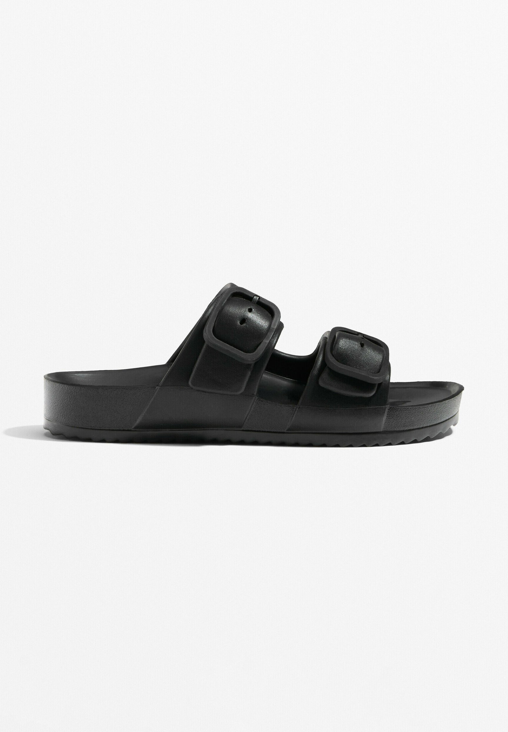 OYSHO BUCKLED - Zwembadglijbanen - zwart