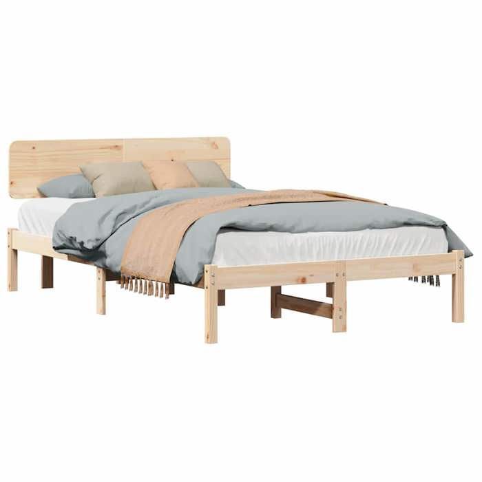Cama doble CHIC para adultos - 120 x 190 cm. Estructura de cama natural de 120 x 190 cm, madera maciza de pino. #Sara44470