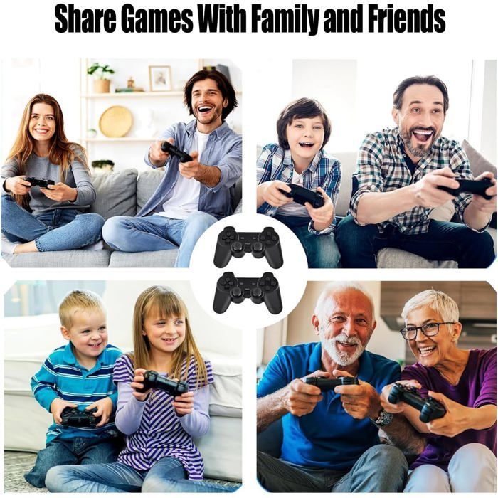 Console de jeux rétro, manette de jeu rétro sans fil avec plus de 20 000 jeux intégrés, sortie HDMI, Plug & Play, manettes sans fi,r