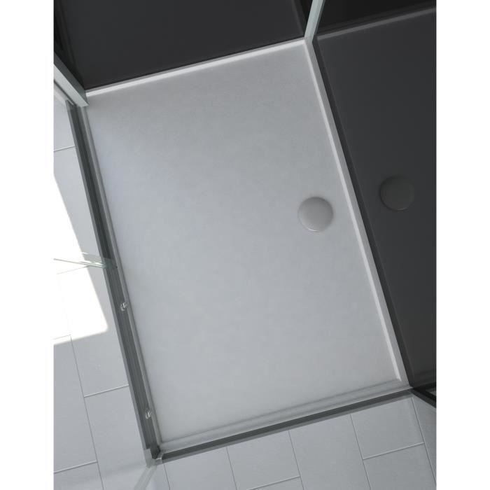Cabina de ducha con hidromasaje - AURLANE - Rectangular - Negra - 80 x 110 x 220 cm - Altura requerida 230 cm