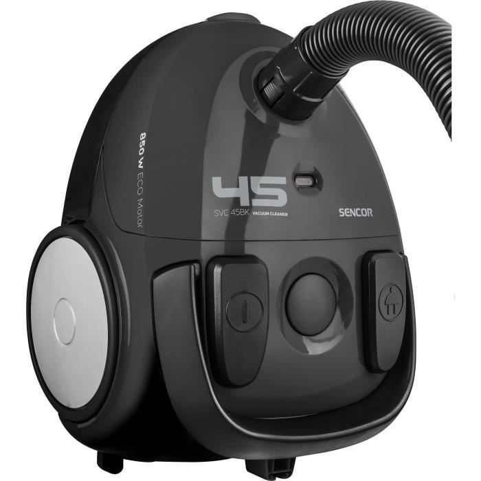Bagged canister vacuum cleaner - SENCOR - SVC 45BK-EUE3 - ECO 850W motor - 79 dBA - 1.5L - Black