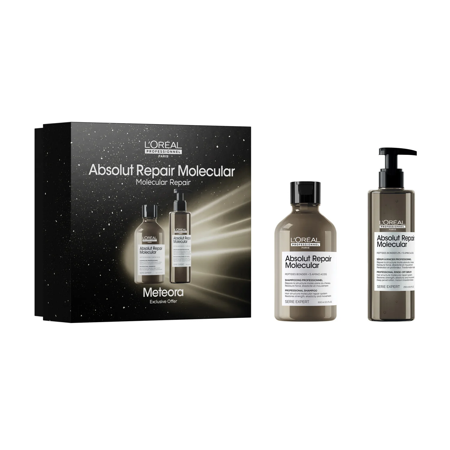 SERIE EXPERT New Cofanetto Natale Absolut Repair Molecular Shampoo + Conditioner - Cofanetti per Capelli, Shampoo Riparatore, Balsamo Riparatore Capelli