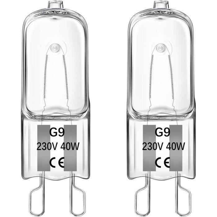 Bombilla halógena G9 para horno - Blanco cálido regulable 40W 230V 2700K 520LM - Resistente al calor hasta 300°C