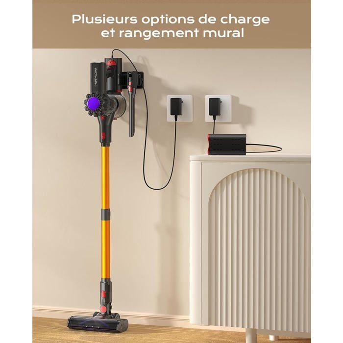 V15 Aspirateur Balai Sans Fil,35Kpa Aspirateur Sans Fil,6-En-1,35 Minutes D'Autonomie Avec Batterie Amovible,Pour Le Nettoyage