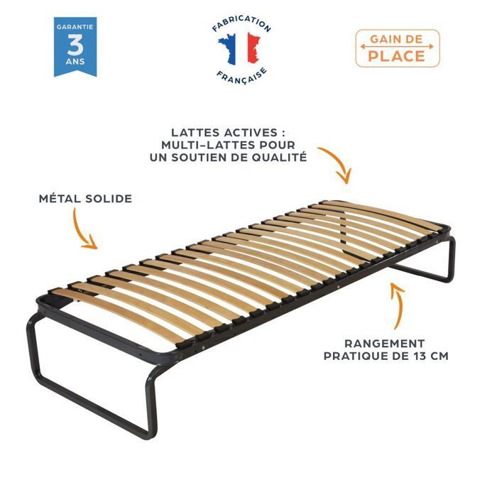 Sommier gigogne 90x190 haut