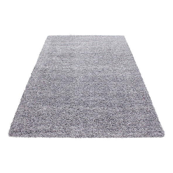 Langluvet tæppe, 120x170 cm, lysegrå