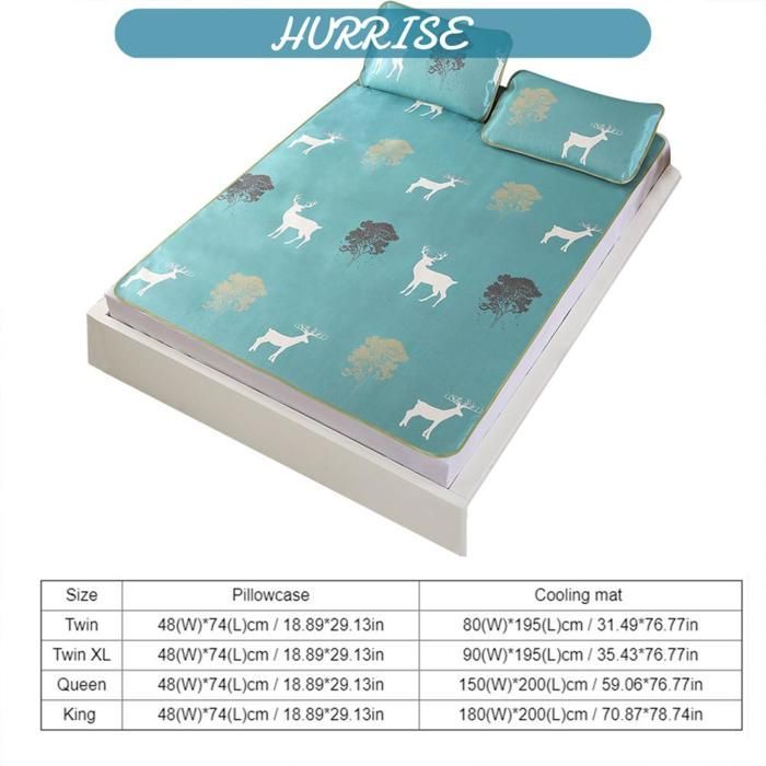 Sonew Tapis de refroidissement d'été Tapis de refroidissement pliable avec literie matelas Taie Taie d'oreiller 90*195cm 48*74cm*1