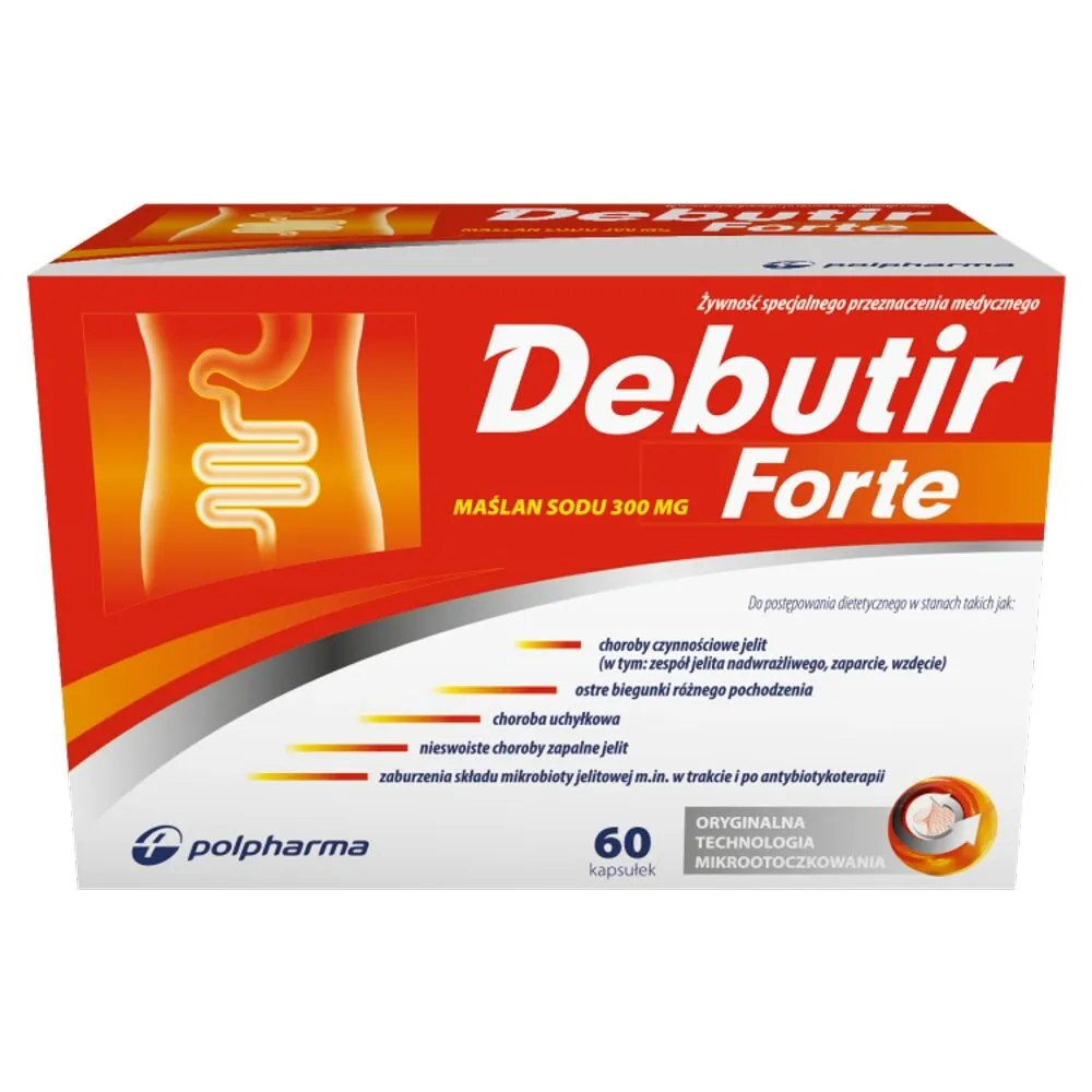 Debutir Forte, Maślan sodu 300 mg, Kapsułki