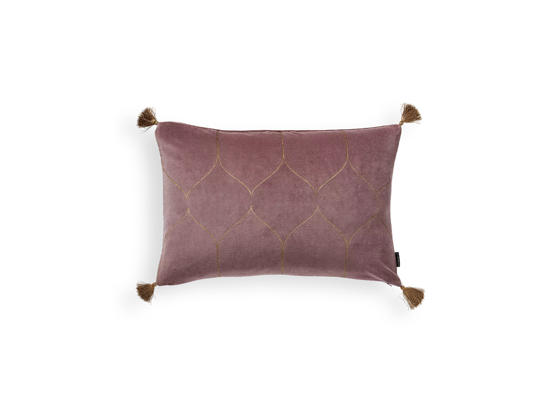 Funda de cojín de terciopelo de algodón Vellore, 60x40cm, rosa vintage.