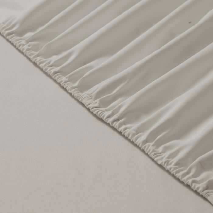 Vision - Drap housse Beige - 200x200cm - 100% coton