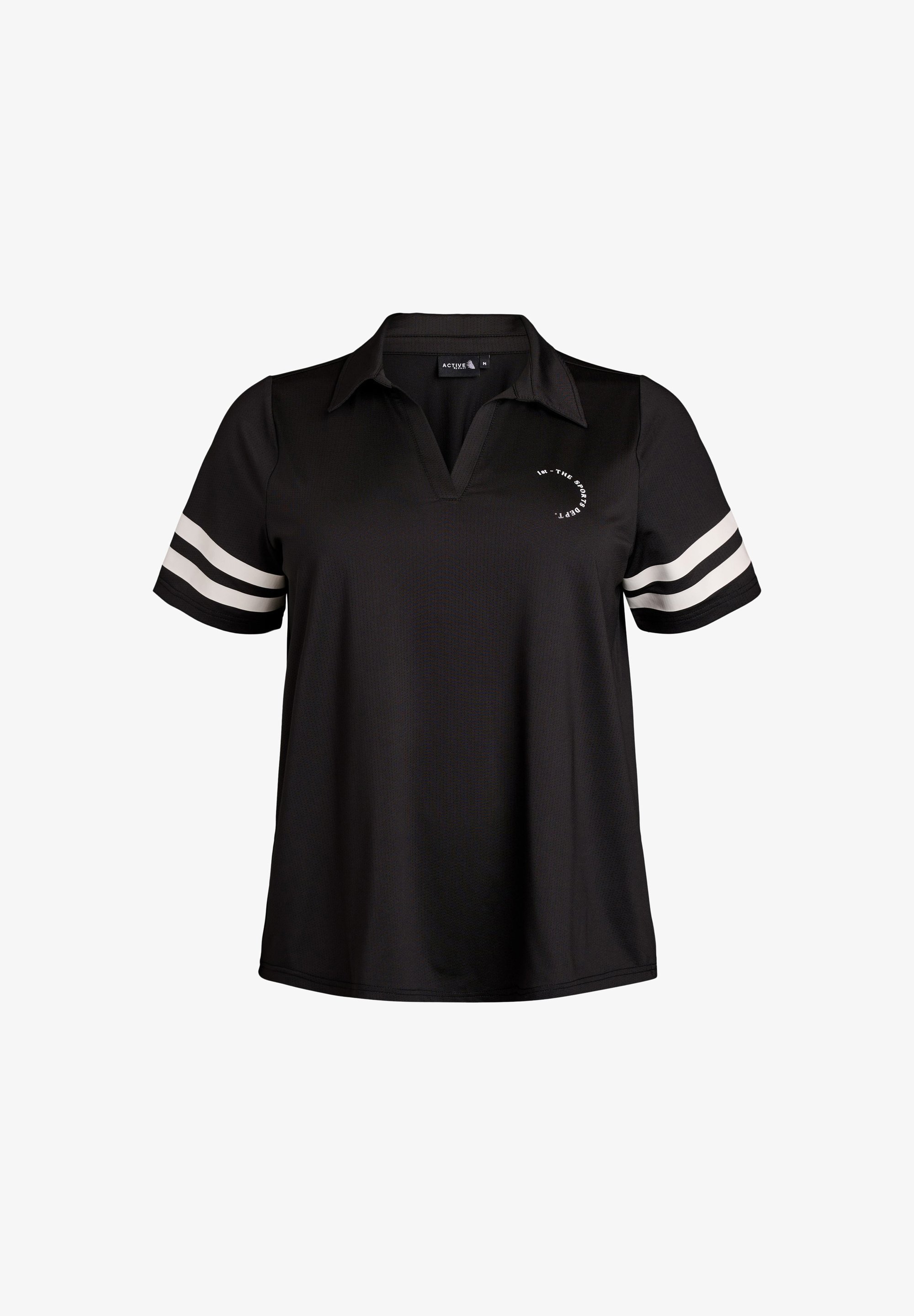 Active by Zizzi - Liliches con dettagli a righe - Polo - nera
