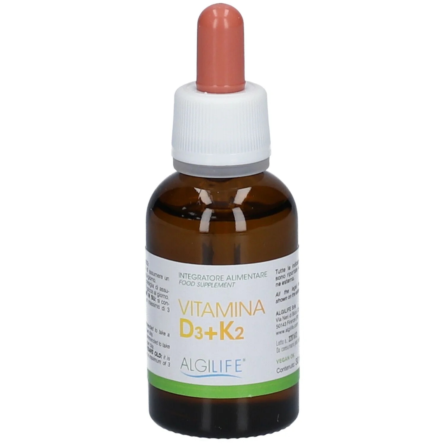 Gotas de vitamina D3+K2 ALGILIFE 30ml