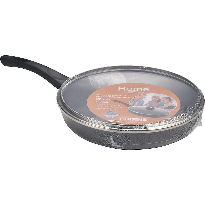 Cuisine Home Bratpfanne ø 28 cm, antihaftbeschichtet, mit Glasdeckel