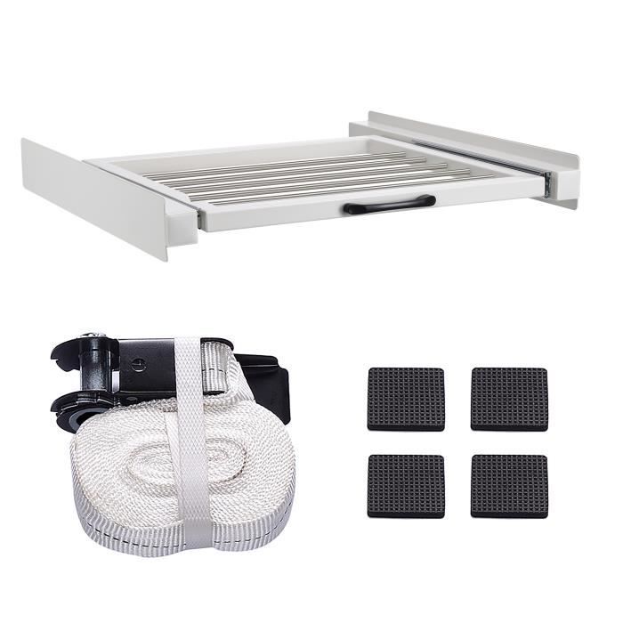Kit de Superposition pour Lave-Linge Sèche-Linge Standard 60 cm avec Porte-Serviettes Blanc - EN.CASA