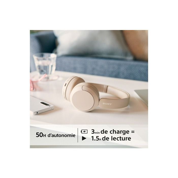 Auriculares - Sony - WH-CH520 - Bluetooth - Supraaurales - 50 horas de duración de la batería