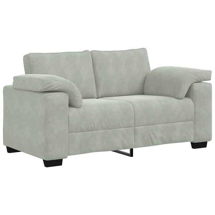 vidaXL Ensemble de canapés 3 pcs avec coussins Gris clair Velours 3324667
