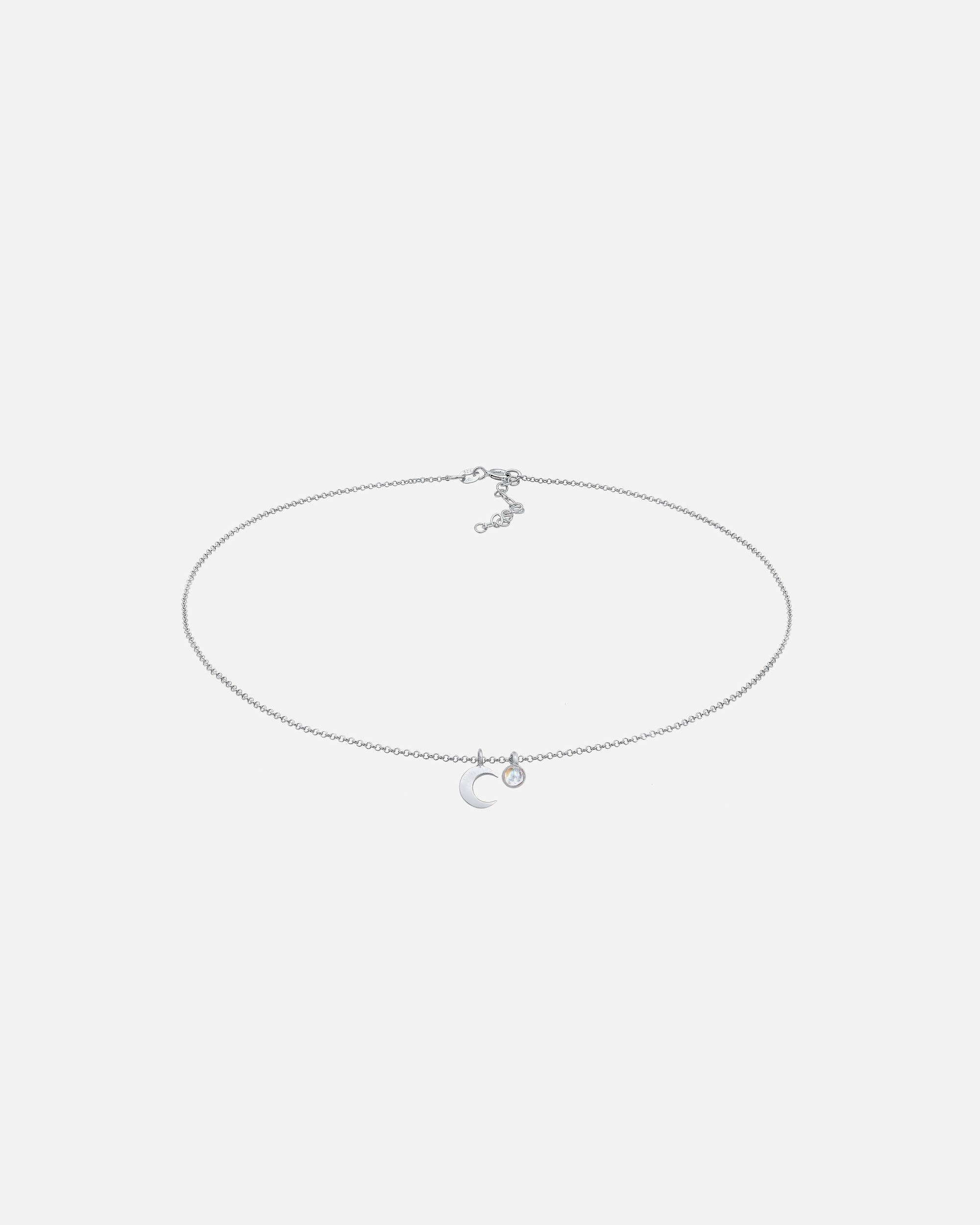 Elli Femmes Choker demi-lune pendentif Astro avec pierre précieuse de lune en argent sterling 925