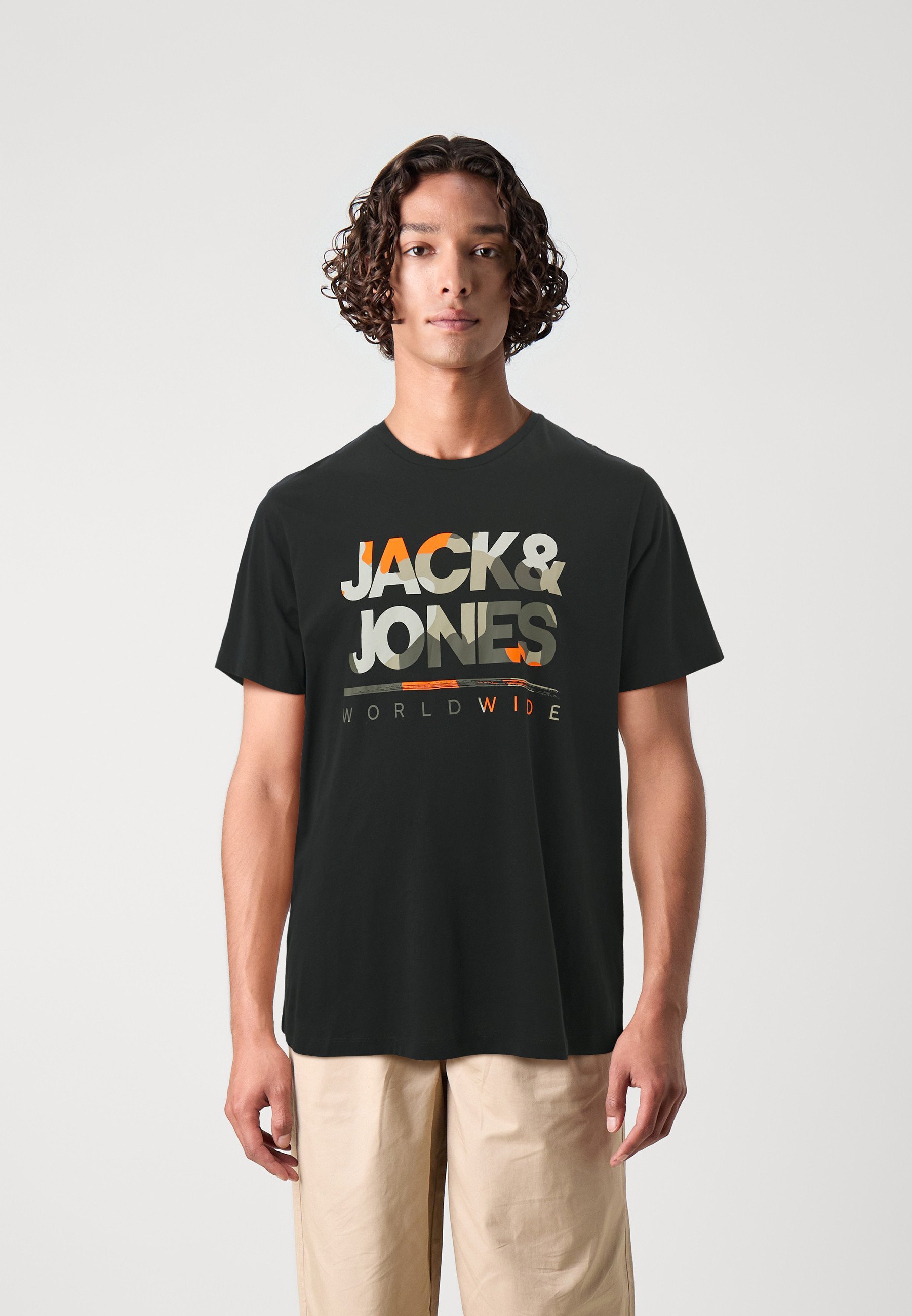 Jack & Jones JJLUKE PLUS TEE 5 PACK - Tričko s potiskem - blazer blue/white/black/deepteal/navy blazer