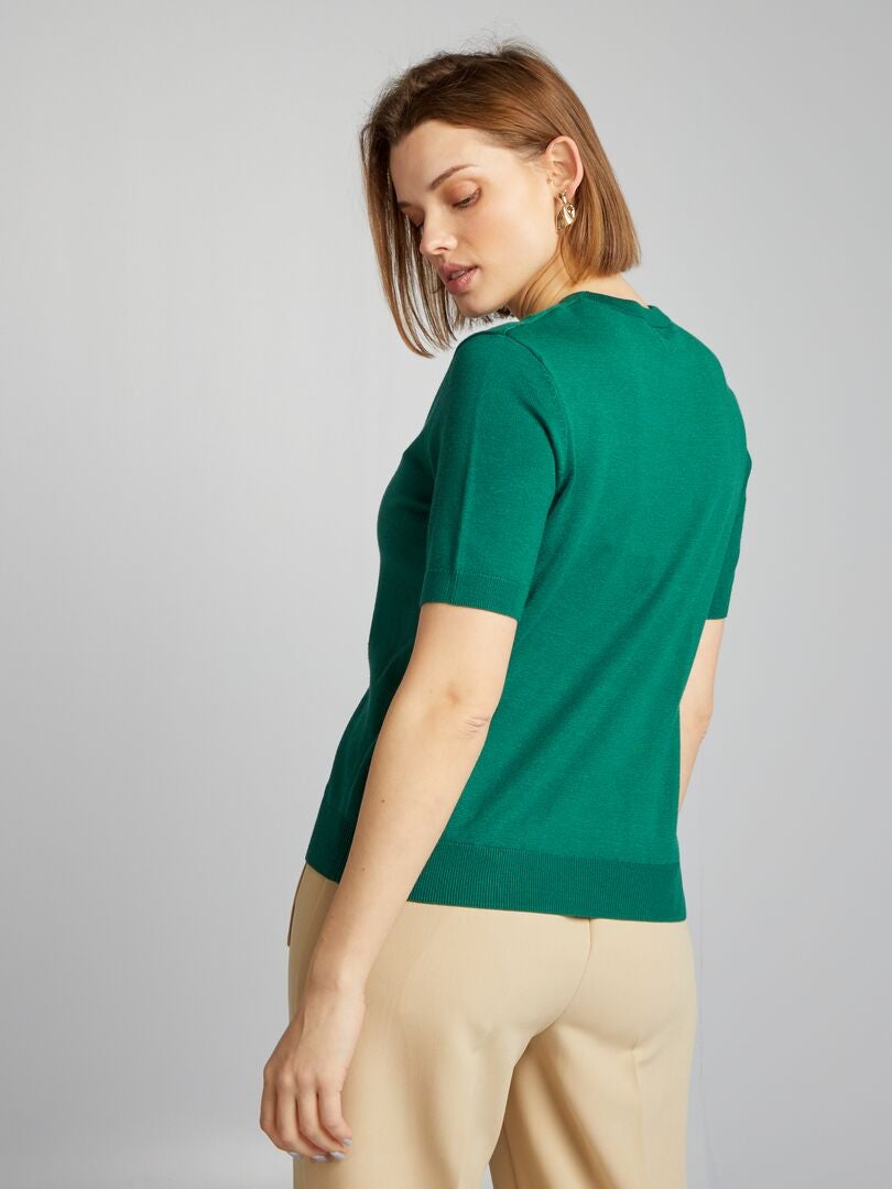 Jersey de punto de manga corta - VERDE