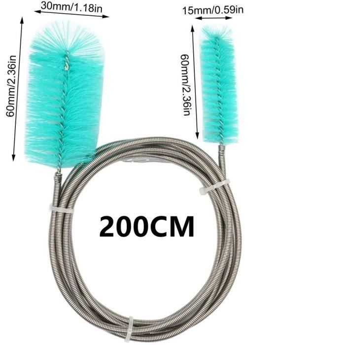 Flexible Aquarium-Reinigungsbürste – Doppelseitige Schlauchbürste – 200 cm – Blau
