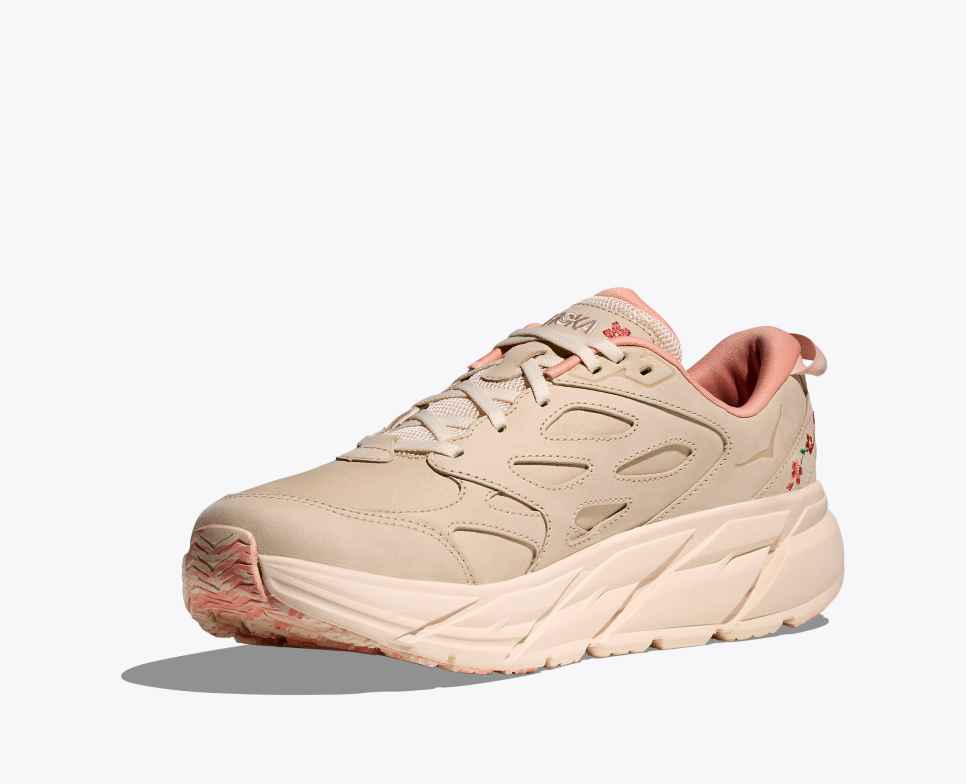 HOKA Vibrant Bloom Clifton L Vanille / Trockenerde