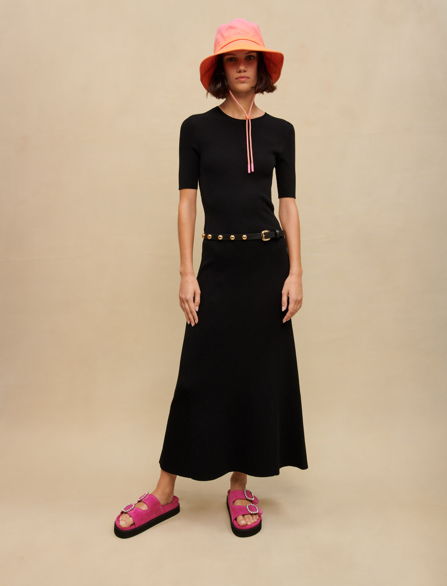 Platformsandalen met strasssteentjes - Roze fuchsia