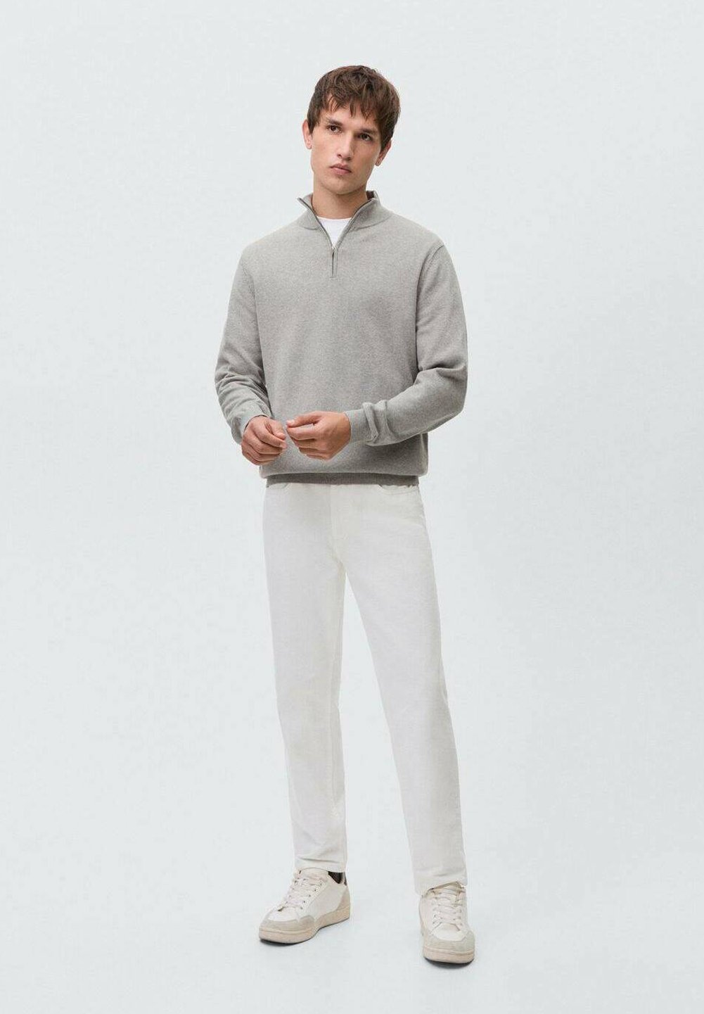 Mango Kids Jeansy Slim fit - białe