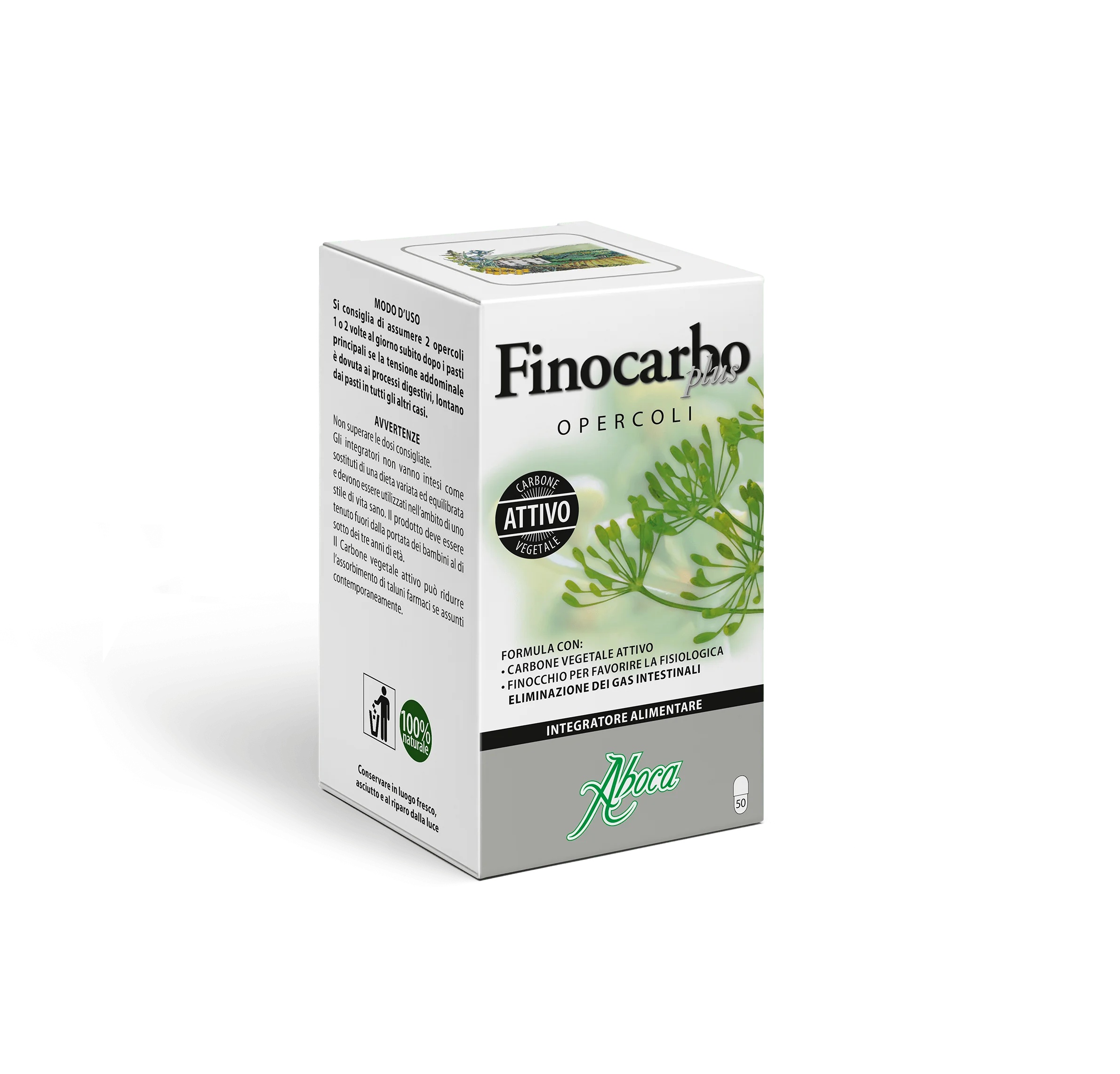 ABOCA Finocarbo Plus 50 capsules pour les gonflements abdominaux