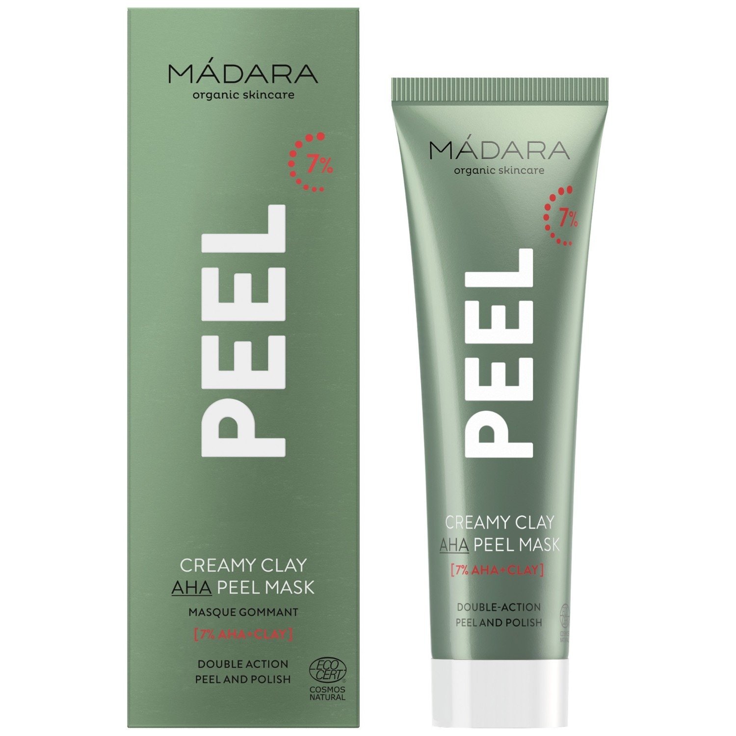 MÁDARA Pleťový peeling Krémová ílová peelingová maska - 60 ml