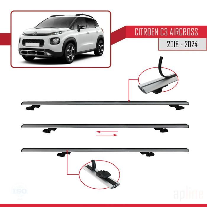 Barras de techo - Citroën - C3 Aircross - Modelo BASIC - Aluminio - Gris