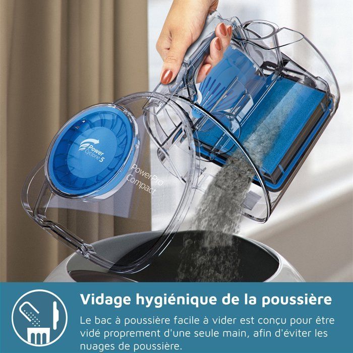 Aspirapolvere senza sacco PHILIPS - FC9331/09 - Serie 3000 PowerPro Compact - 900W - 76dB - Nero intenso