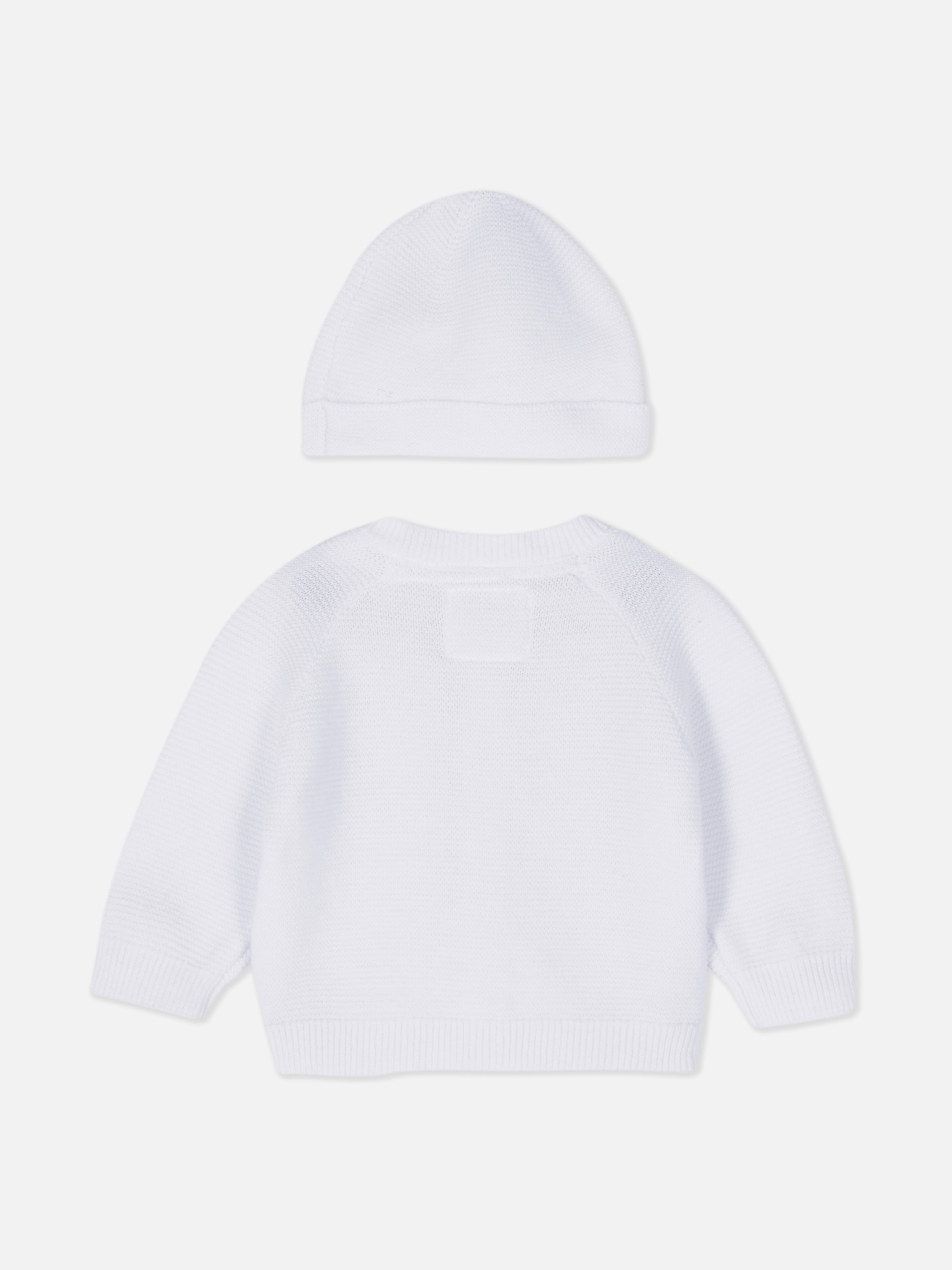 Set cu cardigan și căciulă pentru bebeluși. Un cardigan și o căciulă drăguțe pentru micuțul tău.