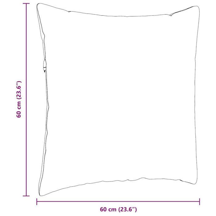 Sofakissen – vidaXL – Schwarz – 60 x 60 x 22 cm – Abnehmbare Bezüge – Polyesterfüllung – 2er-Set