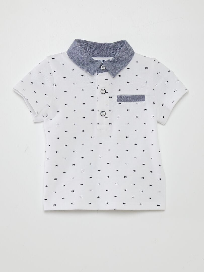 Camisa polo estampada - BRANCA