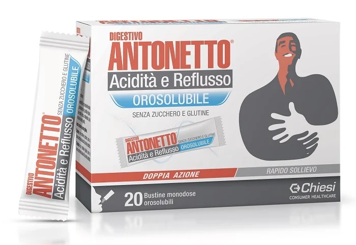 ANTONETTO DIGESTIVE Antonetto Verdauungssäure und orodispersibler Reflux 20 Beutel