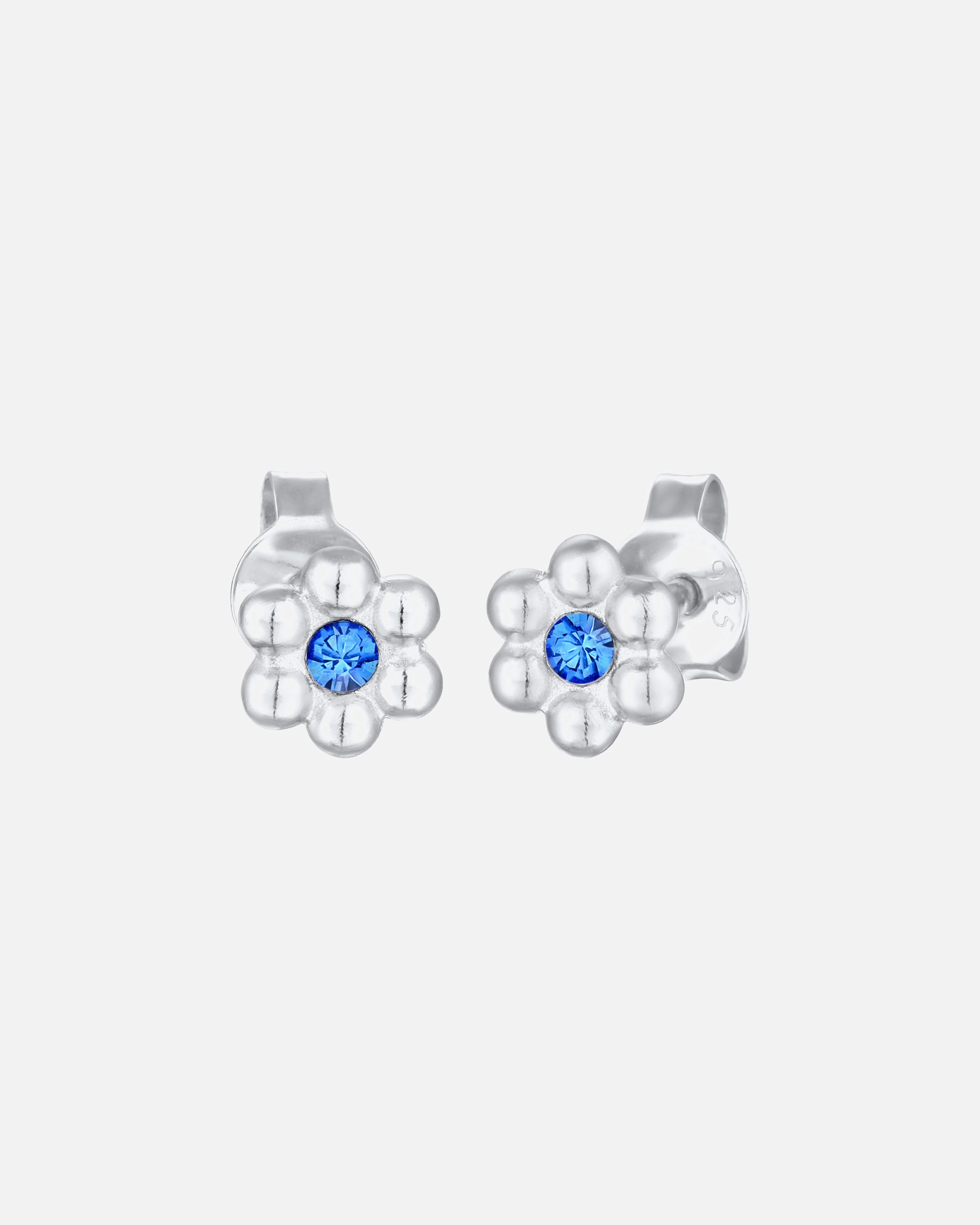 Elli Enfants clous d'oreilles fleur Ludique avec cristal bleu en argent sterling 925