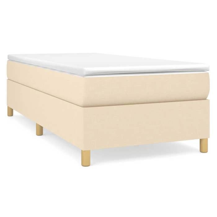 Struttura letto con materasso - Maison Exclusive - 90x200 cm - Tessuto color crema - Massimo relax