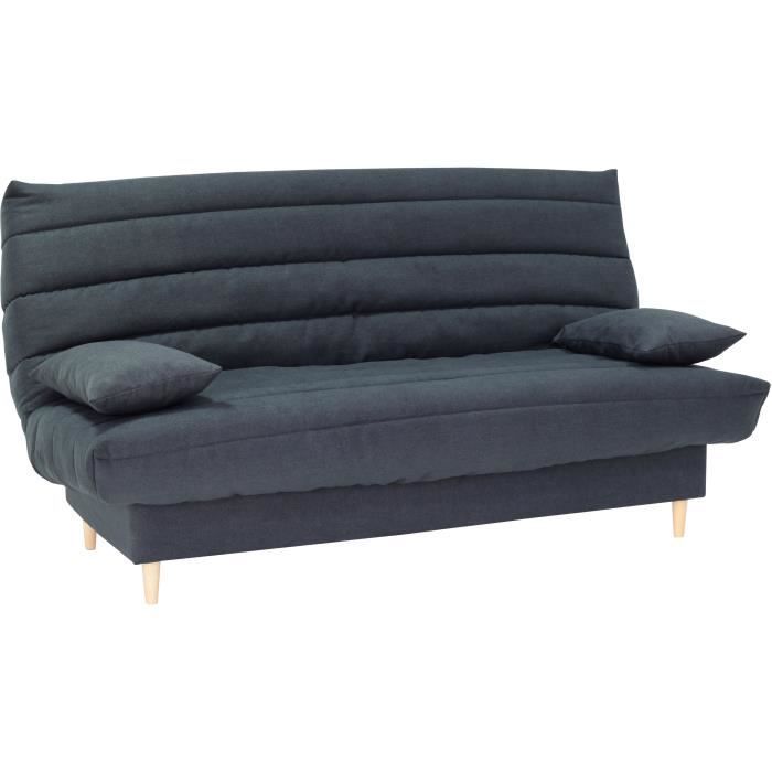 Sofá-cama de 3 lugares - cinza - Área para dormir 125x190 cm - Com almofadas