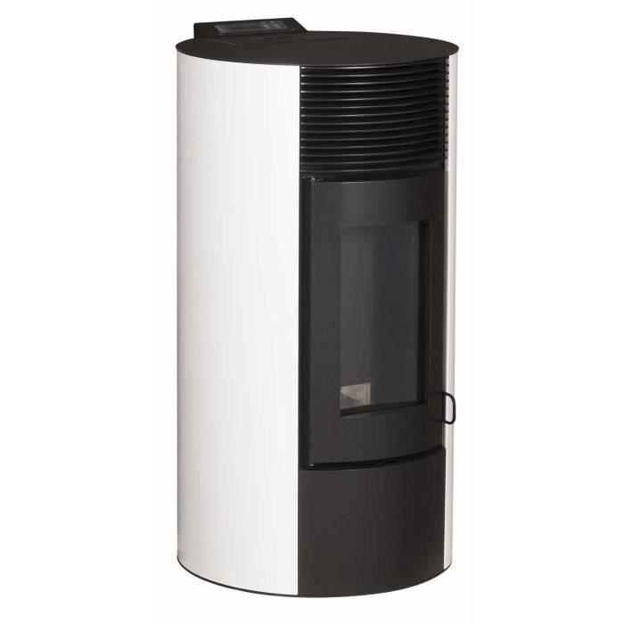 OPTIMO Poêle à granulés rond étanche CRISTO blanc 9kW