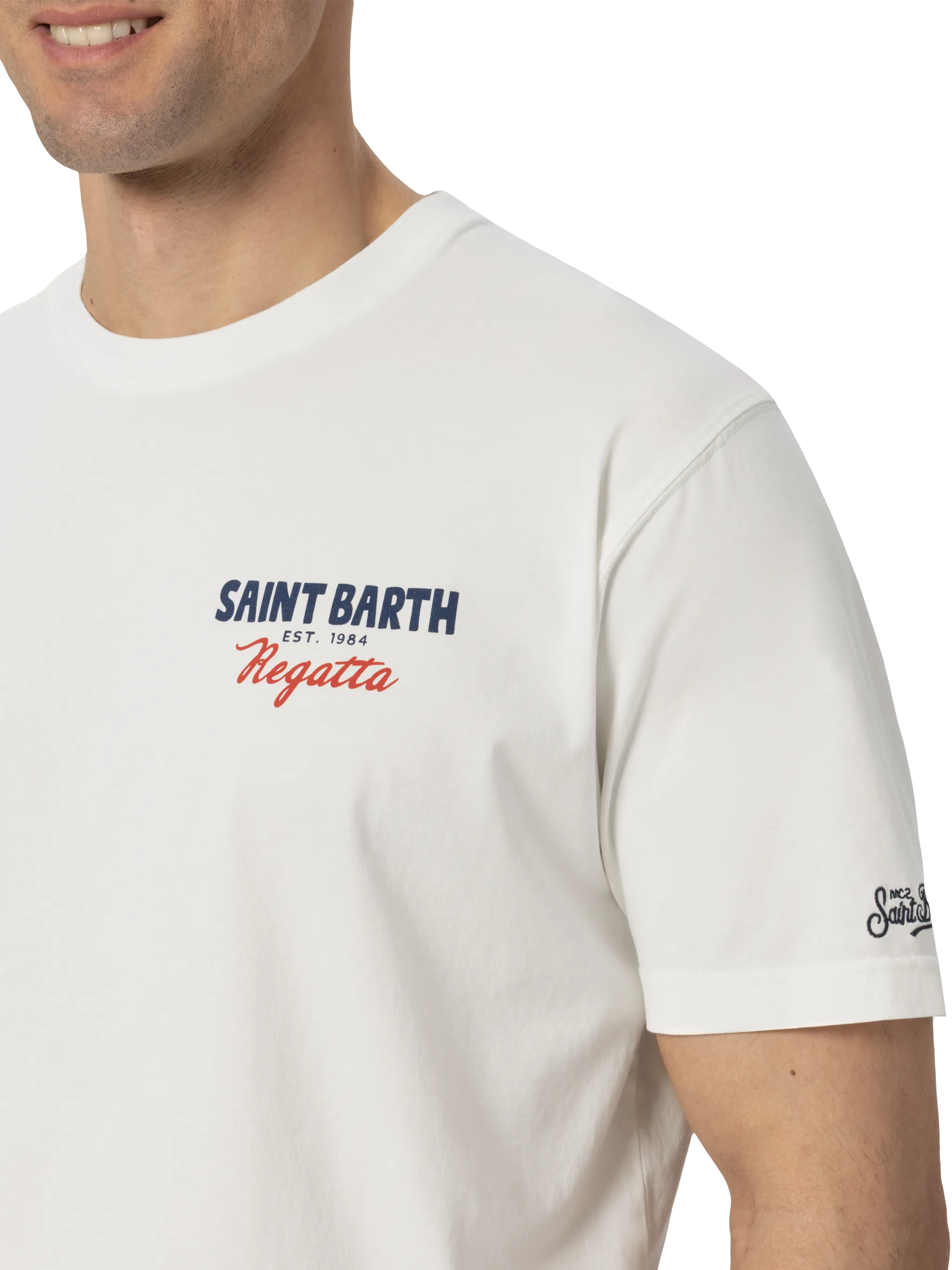Camiseta de algodón orgánico para hombre con estampado de la Regata de San Bartolomé