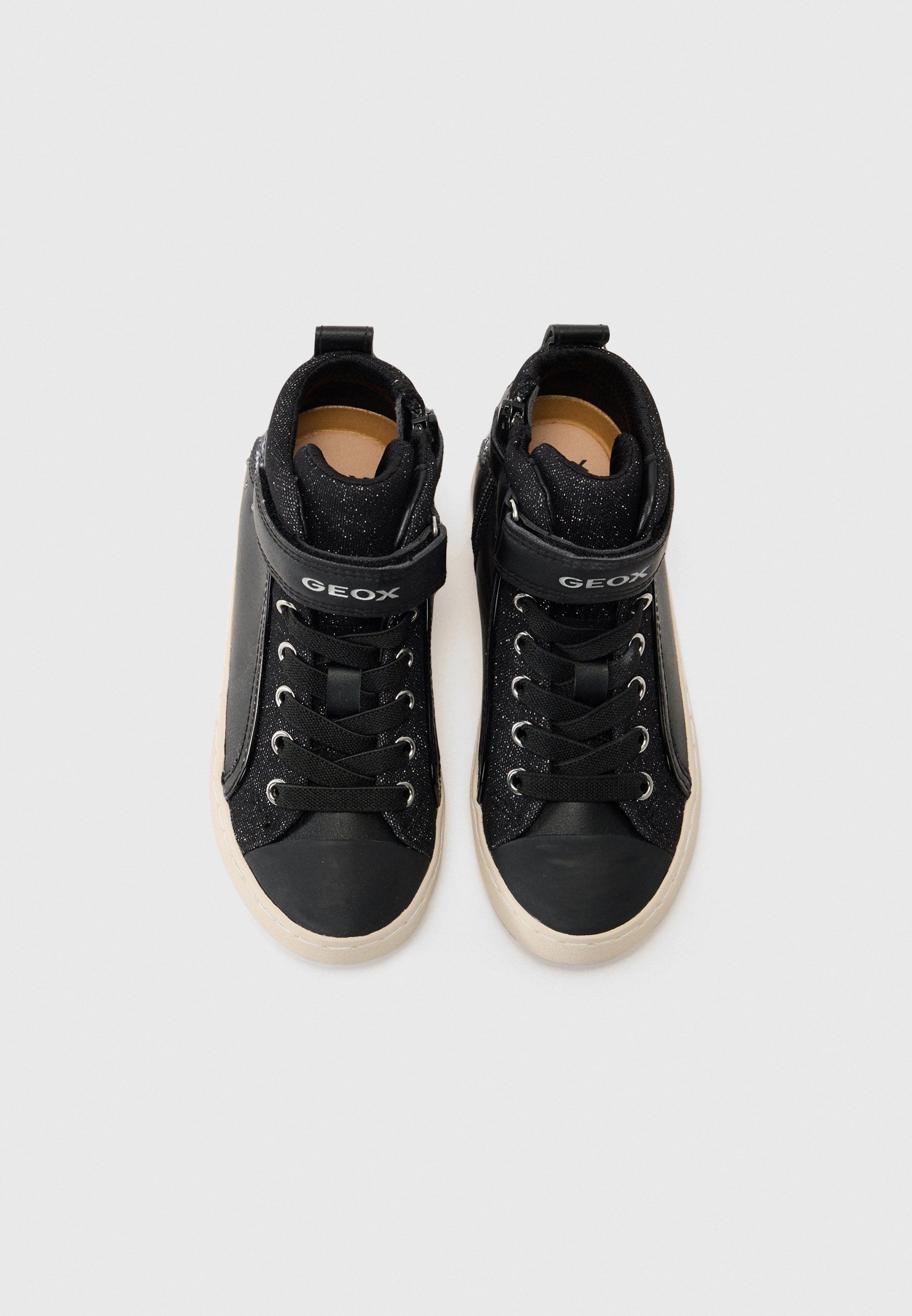 Geox KALISPERA - Hoge sneakers - zwart/donkerzilverkleurig