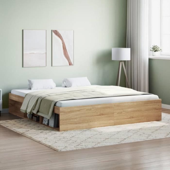 vidaXL Sonoma Eichenholz-Bettgestell 180x200 cm Super King 3203882