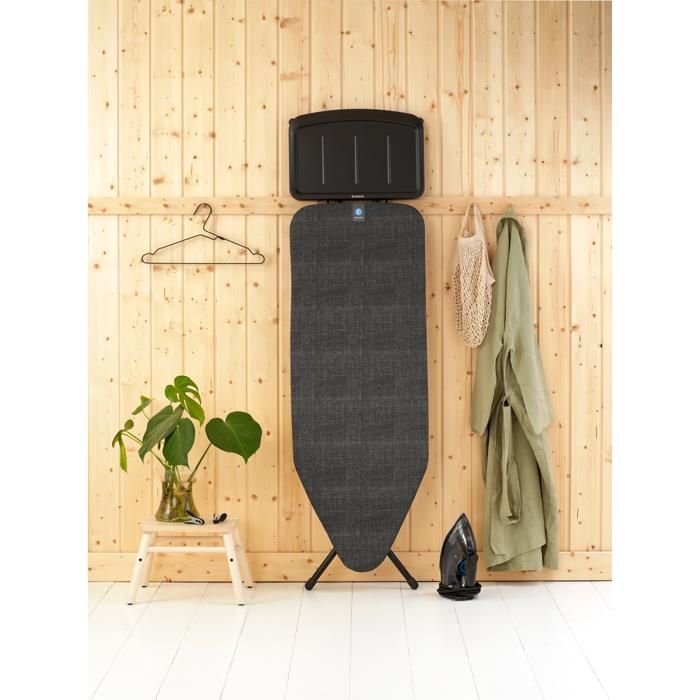 Brabantia Table à Repasser C, 124x45 cm, repose-fer générateur solide - Denim Black