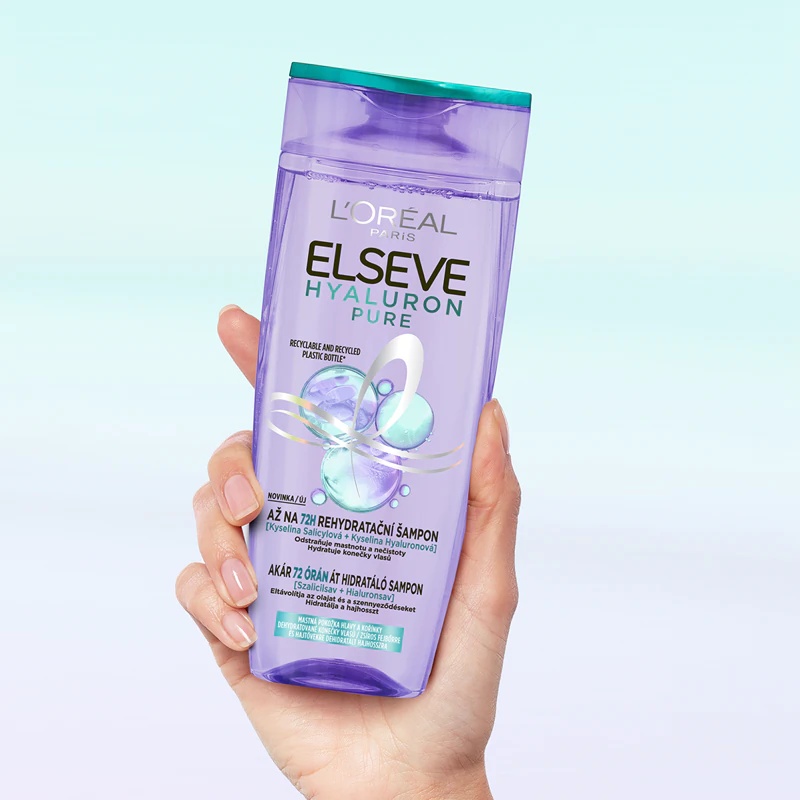 L'Oréal Paris Elseve Hyaluron Pure хидратантни шампон за масну кожу главе и суве крајеве