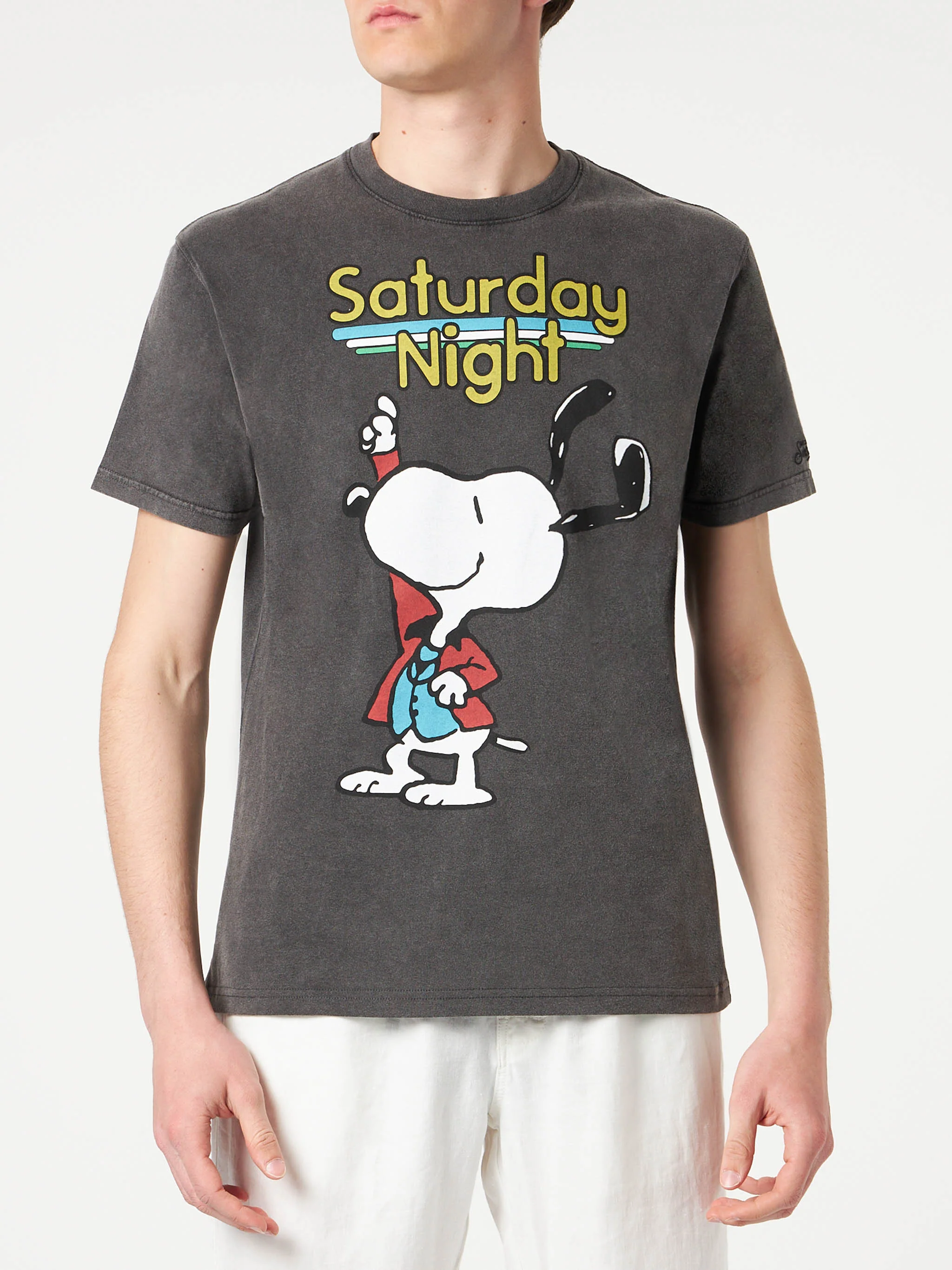 Heren katoenen T-shirt met Snoopy-danserprint | SPECIALE EDITIE